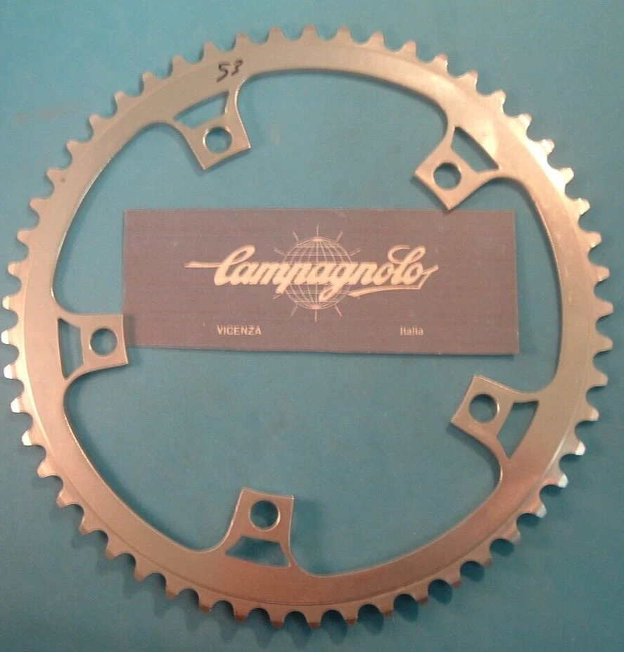 Plato de carretera Campagnolo Nuovo to Super Record 53Tx144BCD NUEVO/NOS -5 a 9 velocidades- Foto 1 de 4