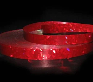 20 Yards Reflective Red Crystal Splendorette Waterproof Acetate Ribbon 3/4"W - Picture 1 of 1