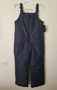 NWT London Fog Girls Youth Sz L 14-16 Snow Ski Bibs Overalls Pants Suit Black - Picture 1 of 5