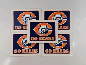 Vintage Chicago Bears NFL Football Aufkleber Abziehbild 4" x 3,25" - 5 Stück "Go Bears" - Bild 1 von 18