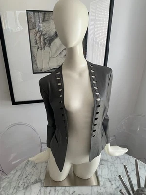 Chaqueta para mujer Giorgio Armani Borgo 21 gris única de cuero genuino talla: IT 44 Foto 1 de 4