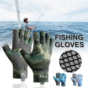 Guantes de pesca unisex sin dedos transpirables guantes de protección solar agarre antideslizante - Imagen 1 de 18