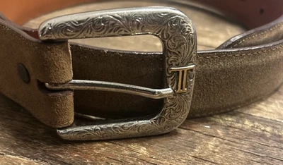 Lucchese Comanche Belt Roughout Suede  Size 38 x 1.5” Belt W5273 - Image 1 of 4