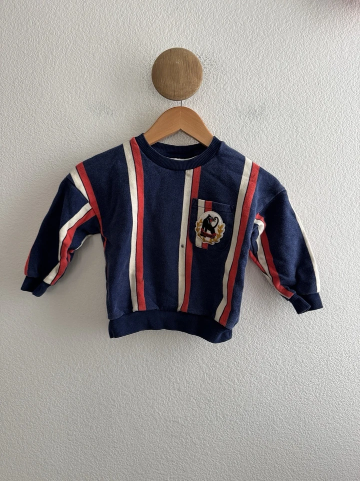 Mini Rodini gestreiftes Panther Sweatshirt Gr. 92/98 (2-3 Jahre) - Bild 1 von 4