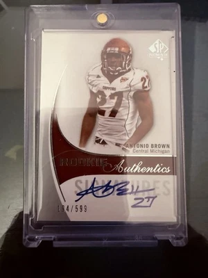 2010 SP Authentic - Rookie Authentics Signature Antonio Brown #178 /599 (AU, RC) - Image 1 of 2