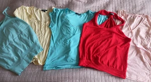 Ladies Size 12 / M 5 x Summer Tops Bundle, Turquoise Light Yellow Red Pink, VGC - Picture 1 of 15