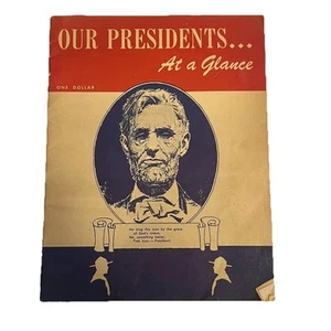 Our Presidents at a Glance Book 1949 Paperback America American History - Picture 1 of 6