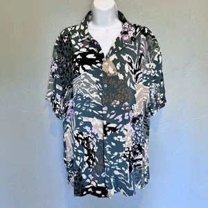 No Boundaries Y2k Button Up Shirt Mens L Multicolor Abstract Print Funky Vintage - Picture 1 of 8