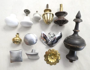 Multi Choice Reclaimed Antique Vintage Brass Drawer Knobs Ceramic Brass Wood - Picture 1 of 23