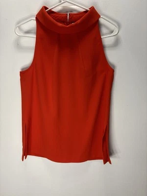 Trina Turk Florescent Orange Triangle Trapeze Sleeveless Blouse TankTop • Size S - Image 1 of 4