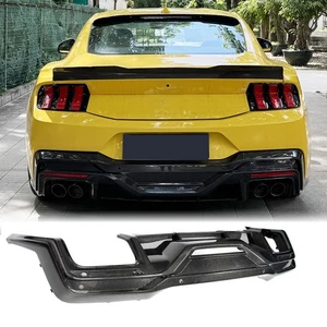 For Ford Mustang S650 Standard 2024UP Carbon Fiber Rear Bumper Diffuser Lip kits - Picture 1 of 15