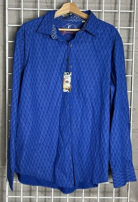 ROBERT GRAHAM Men’s Size XXL BECKER LONG SLEEVE CLASSIC FIT SHIRT SAPPHIRE New - Image 1 of 4