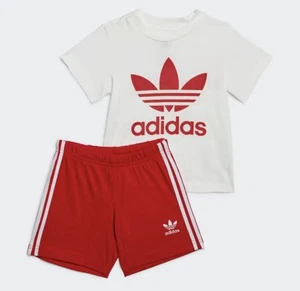 BOYS ADIDAS SZ 4-5 RED Athletic Set With SHORTS & SHIRT EUC - Picture 1 of 5