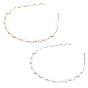 2 piezas Retro Diadema Perla Cristal Elegante Banda para el Cabello Prendas para la Cabeza Vestido - Imagen 1 de 12