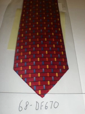 CHILDREN'S NECK TIE 12" 68-DF670 RED GEOMETRIC ADJ - Image 1 of 3
