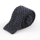 Roda Midnight Blue And Gray Patterned Soft Knit Cashmere Tie