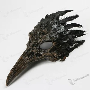 Raven Plague Dr.Devil Feather Bird Halloween Costume Masquerade Party Mask Brown - Picture 1 of 5