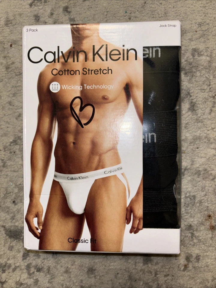 Calvin Klein Underwear Men White CK Stretch Nb2623 2-Pack Jock Strap Size S