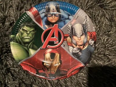 Nuevo en Paquete Marvel Avengers Paquete de 8 Platos de Papel para Fiesta - 23 cm de Diámetro Foto 1 de 4
