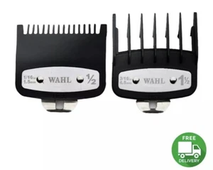 Wahl Clipper Guard Attachment Combs Black ½ 0.5 (HALF) + 1½ 1.5 (ONE & HALF) - Picture 1 of 4