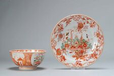 Antique Kangxi 17/18C Amsterdam Bont Porcelain Bowl + Dish Polychrome Flowers