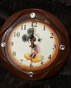 Mickey Mouse Large 8 1/2" Round Plastic Frame Clock! Adorable NEW - Picture 1 of 3