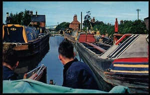 Schmale Boote auf dem Oxford Kanal Hawkesbury Kreuzung Warwickshire Postkarte - Bild 1 von 2