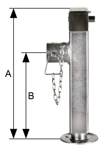 Kurbelstütze klappbar ohne seitliche Kurbel, Tragkraft 1300 Kg, Länge 415 mm - Bild 1 von 1