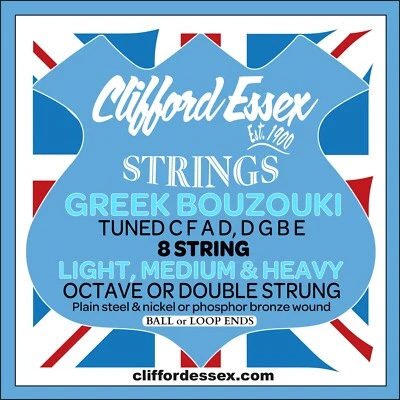 CLIFFORD ESSEX GREEK BOUZOUKI STRINGS. OCTAVE/DOUBLE STRUNG (8 STRINGS) - Image 1 of 2