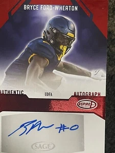 Bryce Ford-Wheaton 2023 Sage Aspire Red Foil Auto New York Giants - Picture 1 of 2
