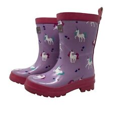 Hatley Classic Kids Size 9 US Playful Unicorn Rain Boots Purple