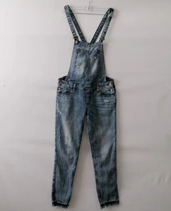 Gloria Jeans Girls Blue Sleeveless Raw Hem Dungarees Jeans Overalls Size S - Picture 1 of 7