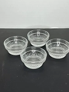 Arcoroc Glass Clear Fruit/salt Bowl Signed In Good Condition Set Of 4 Vintage - Picture 1 of 7
