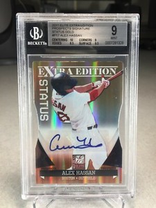 2011 Donruss Elite Extra Edition Gold Auto 2/5 Alex Hassan #P-17 - BGS 9