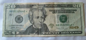 $20 SERIE FRN 2017 REPUESTO *NOTE ESTRELLA, NB05325642* EXCELENTE ESTADO, CIRCULADO - Imagen 1 de 2