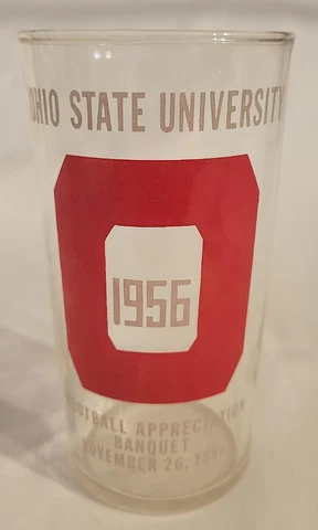 1956 Ohio State University Football Appreciation Banquet Souvenir Glass Cover