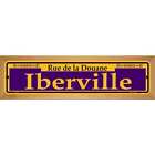 Iberville Purple Novelty Wood Mounted Small Metal Street Sign Wb-K-1153