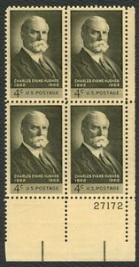 #1195 4c Charles Evans Hughes, Plate Block [27172  LR] **ANY 5=FREE SHIPPING** - Picture 1 of 1