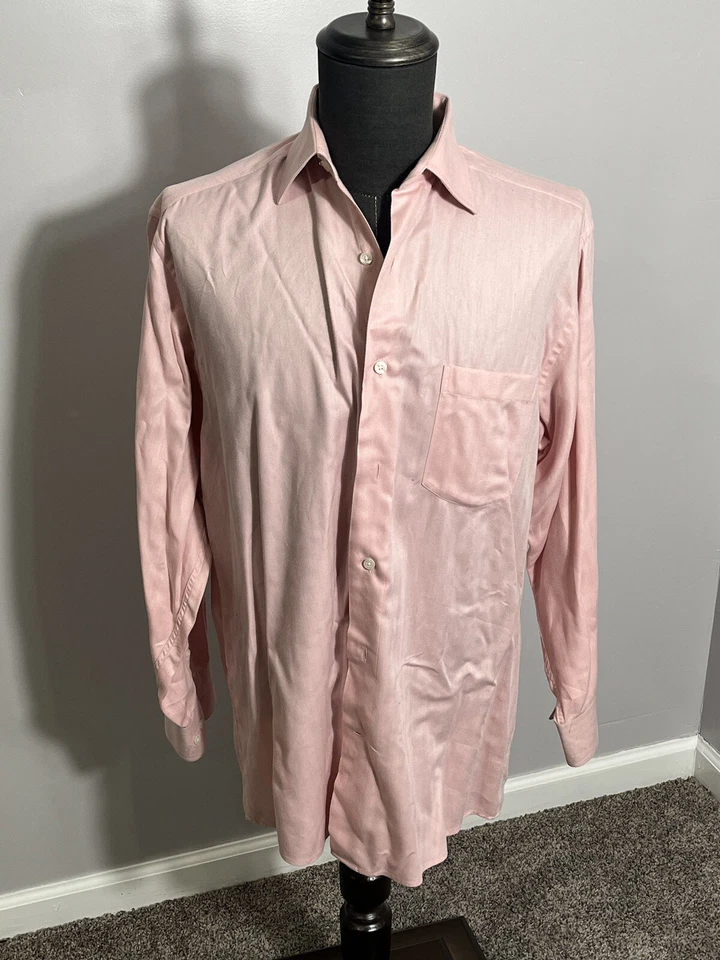 Рубашка на пуговицах Alex Cannon мужская с воротником средняя однотонная розовая БЫСТРАЯ доставка - Изображение 1 из 4