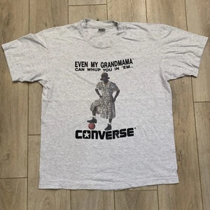 Vintage Converse Larry Johnson Shirt Even My Grandmama Can Whup You In Em 90s XL - Picture 1 of 6