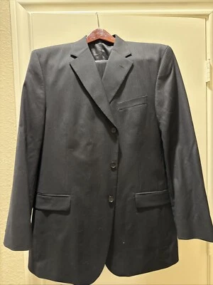 Alfani Mens Black Stripe suit Large Size Shirt 36X32 Pants - Изображение 1 из 2