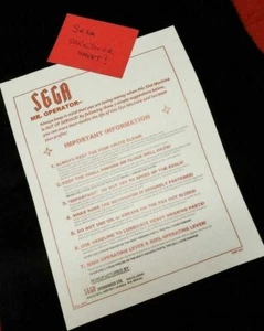 REPRODUCTION SEGA BACK DOOR INSTRUCTION SHEET SEGA ANTIQUE SLOT MACHINE - Photo 1/2