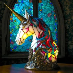 Lampada da tavolo animali 3d serie vetro colorato luce notturna retrò lampade da scrivania! - Foto 1 di 16