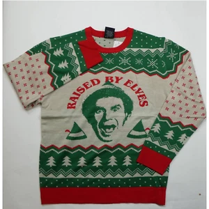 Bioworld ELF Raised By Elves Ugly Christmas Sweater Knit Pullover, medium - Picture 1 of 2