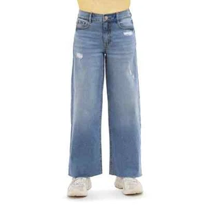 Jordache Girls Wide Leg Relaxed Fit Blue Light Wash Demin Jeans, Size 14 - Picture 1 of 6