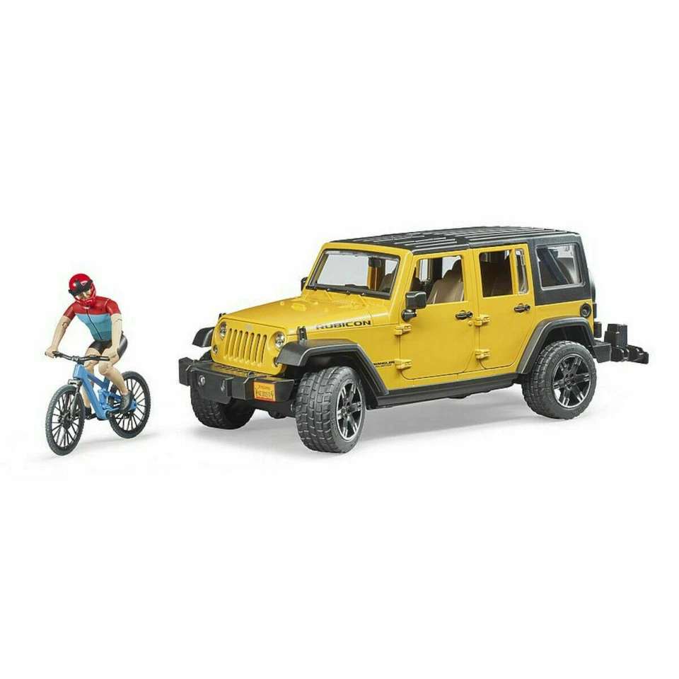 BRUDER 1:16 JEEP WRANGLER RUBICON UNLIMITED & FIGURA IN BICI   ART 02543  - Immagine 1 di 1