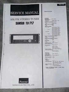 Sansui TU-717 Stereo Tuner Service Handbuch Fotokopie - Bild 1 von 4