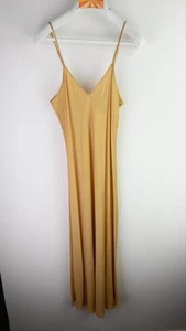 Silk Laundry "90's silk slip dress" in gold size XL/UK14 BNWT - Picture 1 of 12