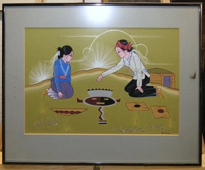 Raymond Johnson Ne-Clah-He Navajo Dine Tempera Native American Ptg Listed Artist - Picture 1 of 9