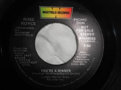 ROSE ROYCE~"YOU'RE A WINNER"~Orig. 1980~FUNK~SOUL~DISCO~7'' 45rpm~PROMO~M- - Image 1 of 2